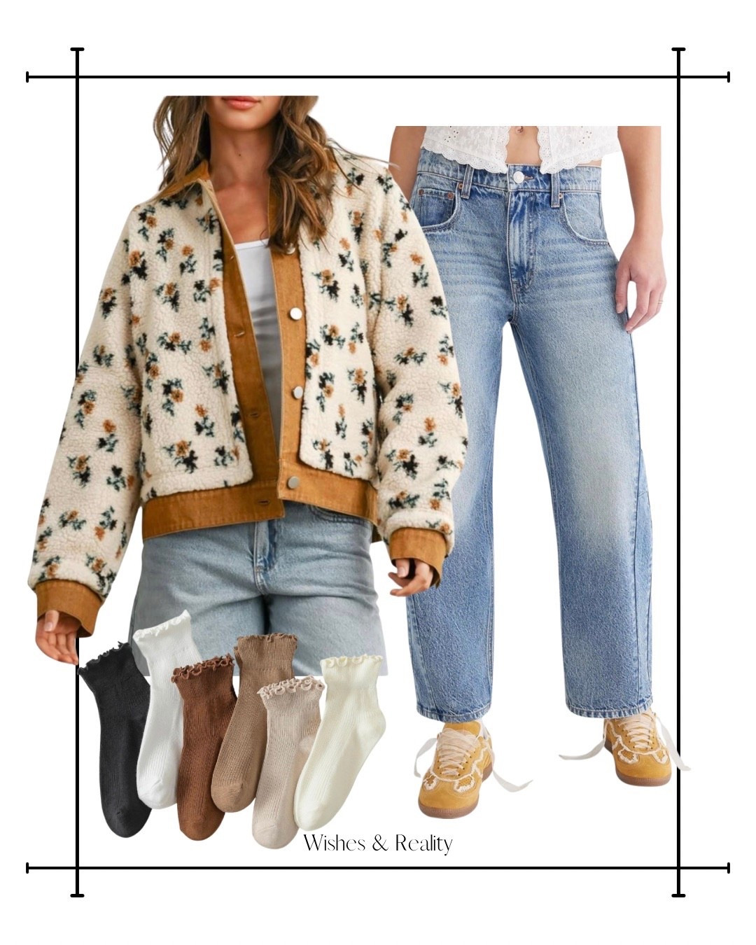 Cozy up in this oversized floral fleece jacket paired with high-waisted jeans and comfy socks. Perfect for chilly days!

#cozystyle #fallfashion

#LTKmomlife #LTKootd #LTKFindsUnder50