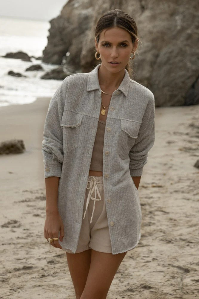 Chyler Shirt Jacket in Grey - FINAL SALE | Böhme US