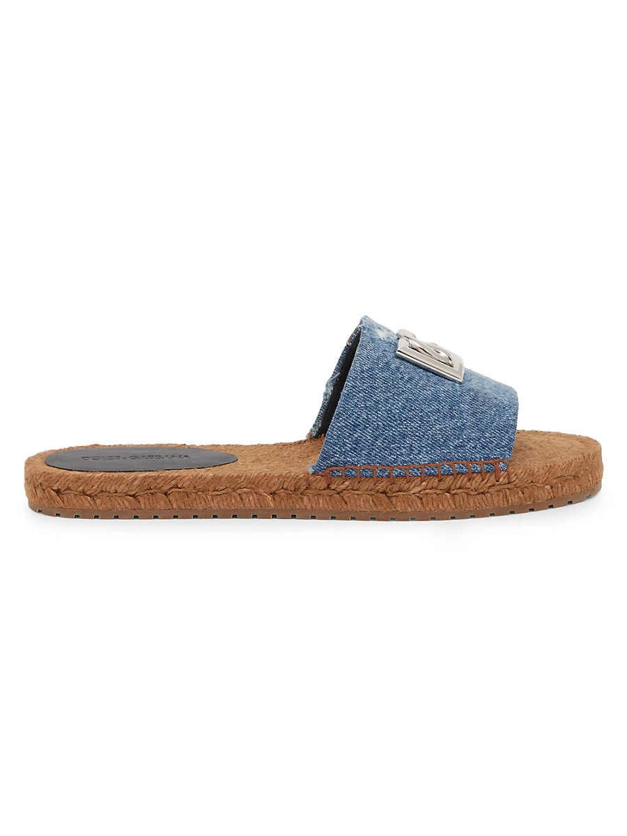 Women's Denim DG Espadrille Slides - Denim - Size 9 Sandals | Saks Fifth Avenue