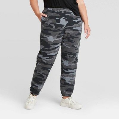 Women's Camo Print Jogger Pants - Gray | Target
