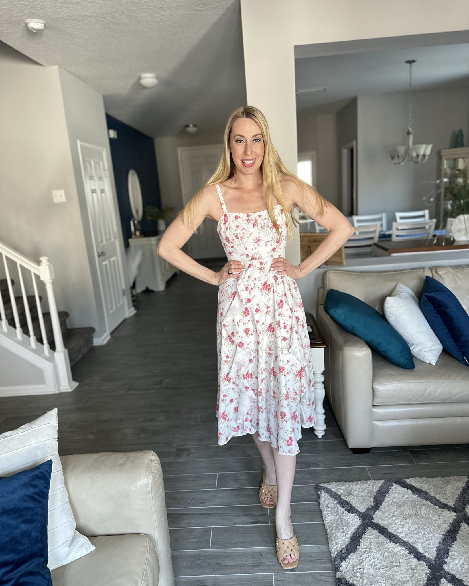 Rose floral spring dress 
💓  this dress is so beautiful and definitely has me in the mood for spring 
💓 i am 5’10” and love the length of it 
💞 fits true to size, wearing size small

#LTKFindsUnder50 #LTKStyleTip #LTKFindsUnder100