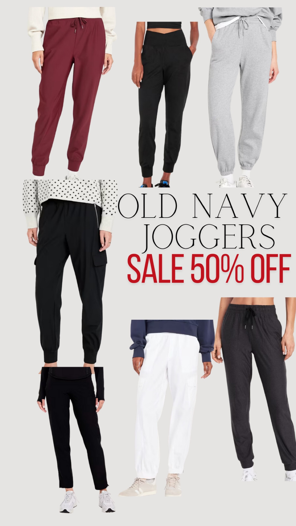Old Navy Joggers 50% off. Today only! 

#LTKStyleTip #LTKSaleAlert #LTKFitness