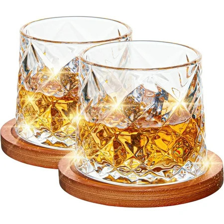 Whiskey Glass Set, 10 oz Crystal Fashioned Rocks Glass Tumbler, for Scotch, Home Bar Gifts for Men Women (2 Pack) | Walmart (US)