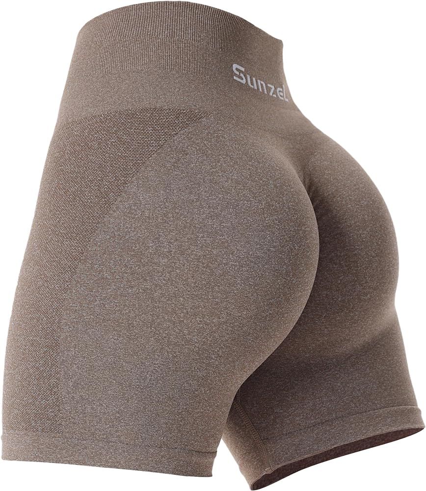 Sunzel Butt Scrunch Seamless Shorts, Womens 5 Inch Workout Shorts High Waist Stretch Booty Short ... | Amazon (US)
