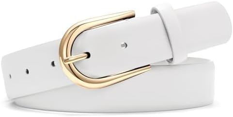 Women Belt for Jeans Pants Fashion Gold Buckle Ladies Dress Waist Belt | Amazon (US)