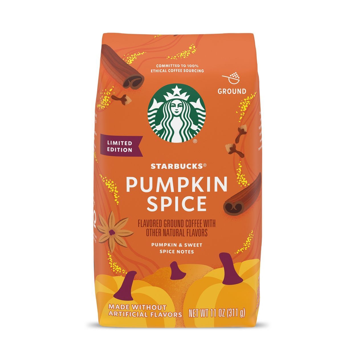 Starbucks Pumpkin Spice Light Roast Ground Coffee  - 11oz | Target