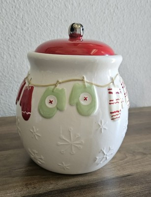 VTG Hallmark Ceramic Winter Mitten Snowflake Holiday Cookie Jar Canister | eBay US