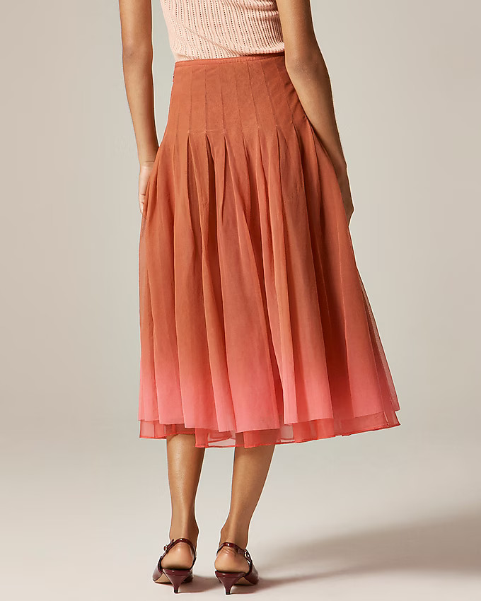 Collection pleated circle skirt in dip-dyed tulle | J. Crew US