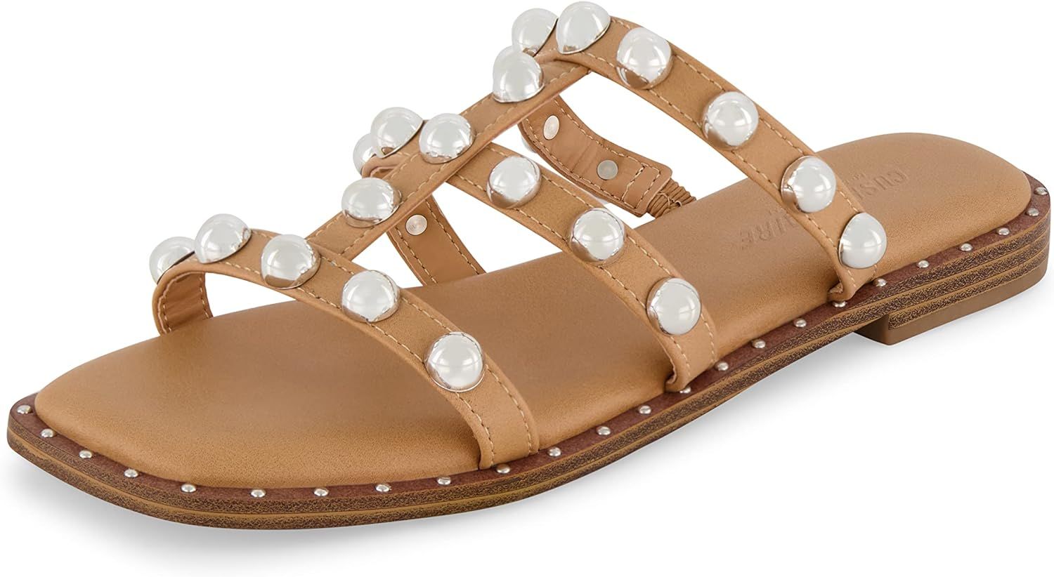 CUSHIONAIRE Women's Ventura stud slide sandal +Memory Foam | Amazon (US)
