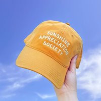 Sunshine Appreciation Society Cotton Baseball Cap | Yellow Embroidered Dad Hat Cheerful Summer Gift | Etsy (US)