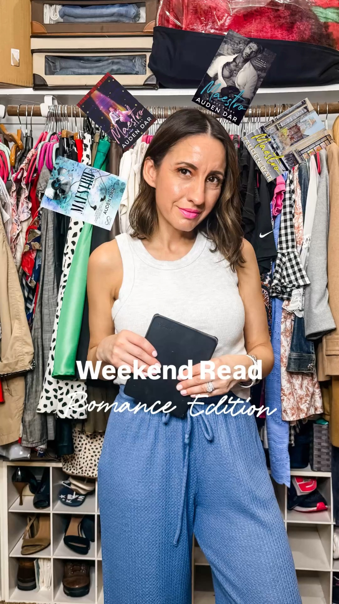 Weekend Read is available. 
We are catching up on the book Maestro by Auden Dar. This is part of Kindle Unlimited Subscription. 
Amazing book. Full review on Instagram at noon today. 
♥️
Tank top and waffle sweatpants are both comfy. 
Definitely a favorite reading outfit. 


#LTKOver40 #LTKmomlife #LTKPetite