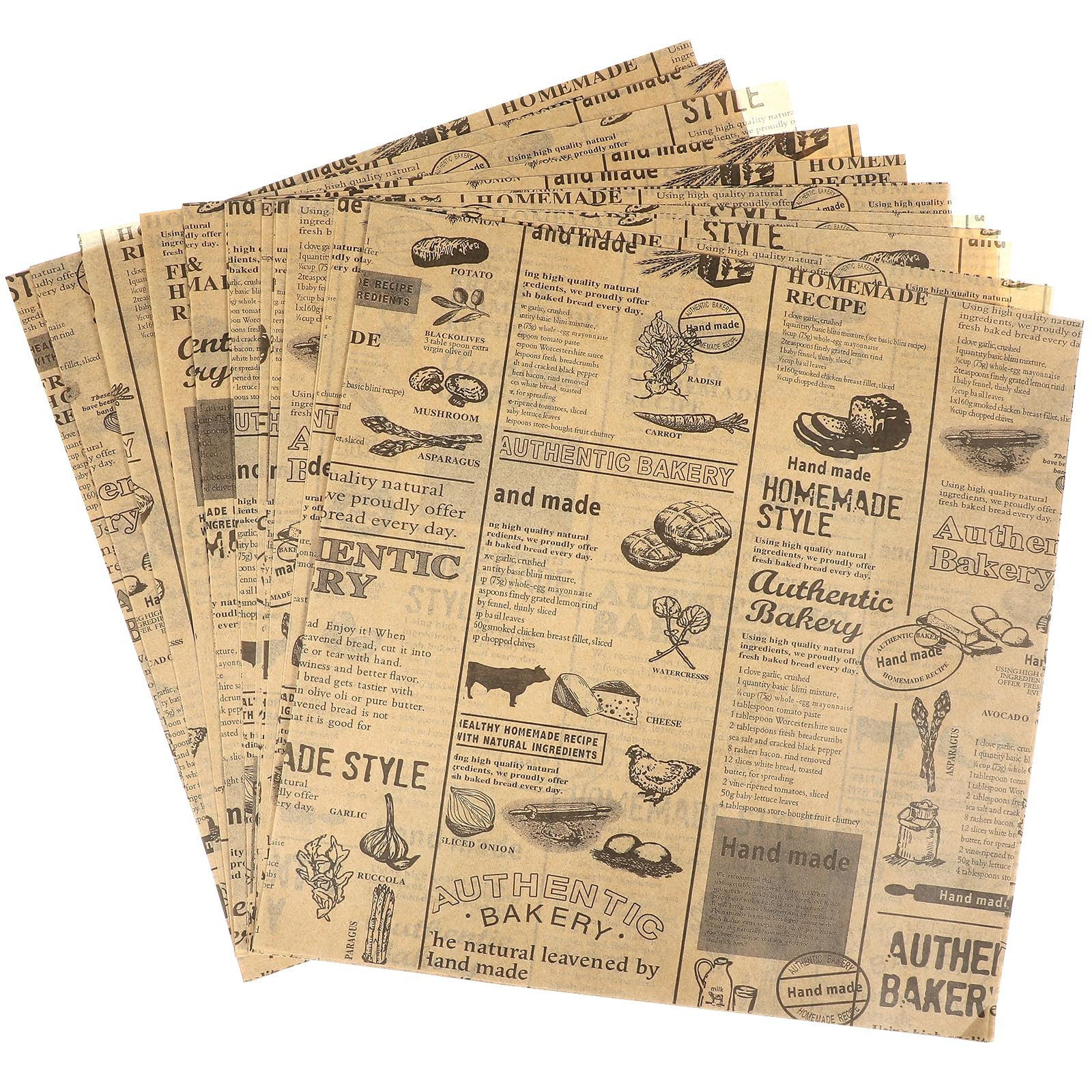 100 Sheets Sandwich Wrapping Paper, 15x11" Printed Parchment Paper, Newspaper Food Wrap Deli Pape... | Amazon (US)