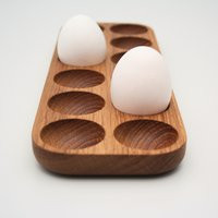 Wooden Egg Holder. Tray. Wood Storage. Countertop Holder For 12 Eggs Oak Wood | Etsy (US)