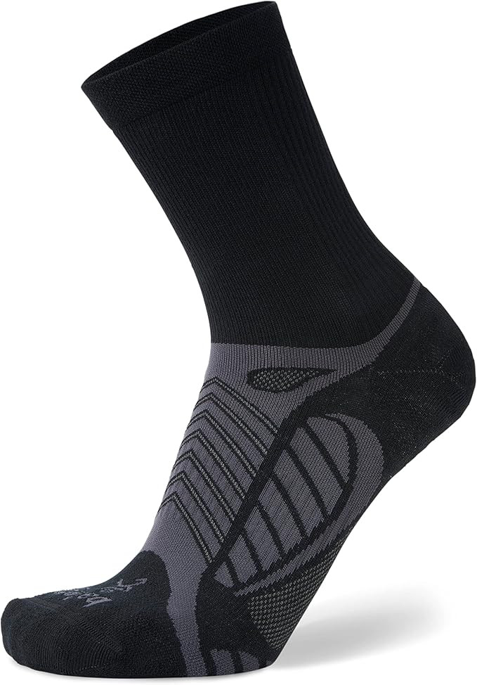 Lightweight Balega Crew Running Socks in Black/Gray Heather | Amazon (US)