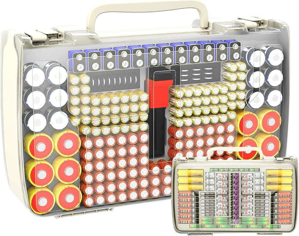 Aptbyte Battery Organizer Storage Holder Box Case with Tester- 269 Batteries Double-Sided Variety... | Amazon (US)