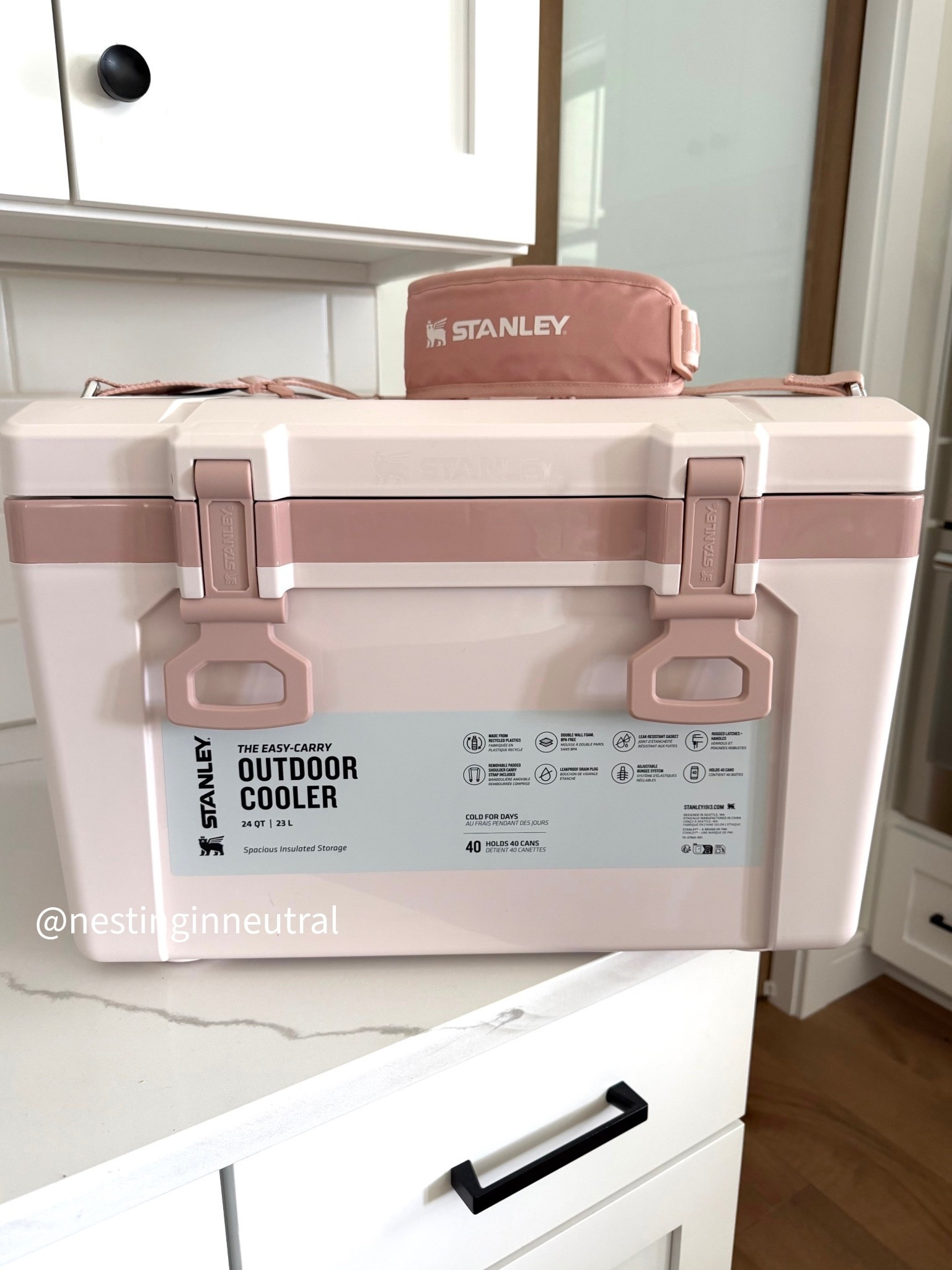 I just got this Stanley cooler😍😍😍 The prettiest color, easy to carry and holds up to 40 cans! Perfect for game days, beach days, camping, road trips & all the fall adventures. 🤎✨ @stanley1913
 #stanleypartner

#LTKmomlife #LTKActive #LTKTravel