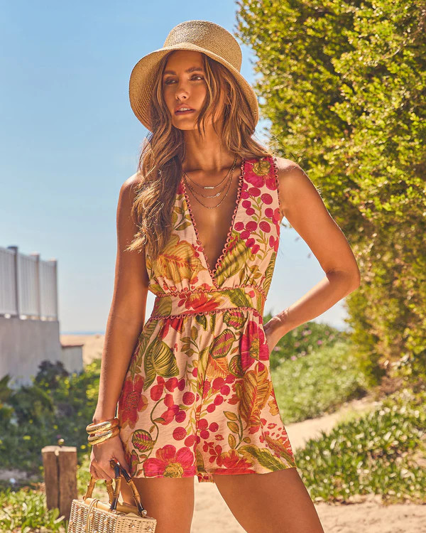 Tropicana Muse Tropical Fruit Print Romper | VICI