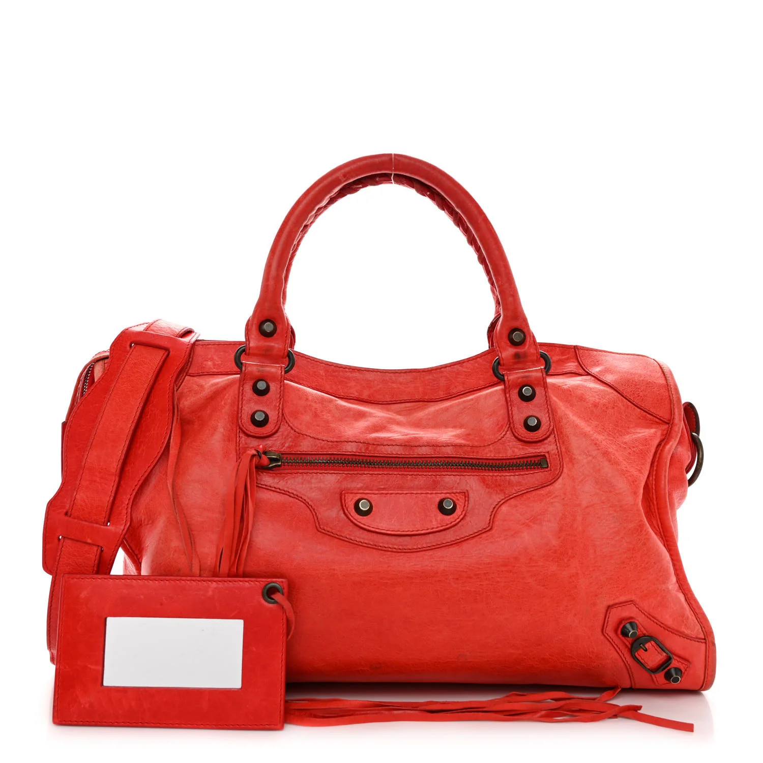 Agneau Classic Hardware City Rouge Cardinal | FASHIONPHILE (US)