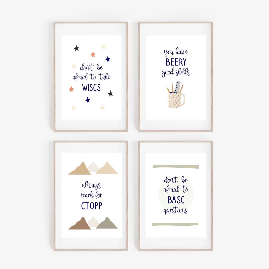 Set of 4 Test Kit Prints Bundle  School Psychologist Print - Etsy | Etsy (US)