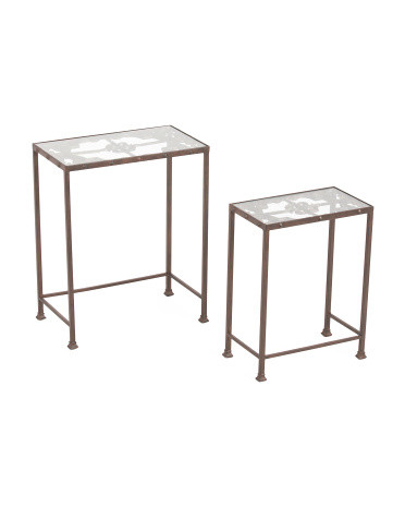 2pc Gunnison Iron And Glass Nesting Tables Set | TJ Maxx