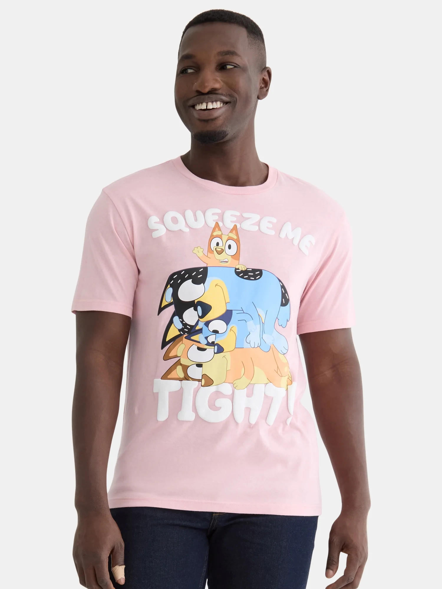 Bluey Men's Valentine's Day Squeeze Me Tight Graphic Tee, Sizes S-3XL - Walmart.com | Walmart (US)