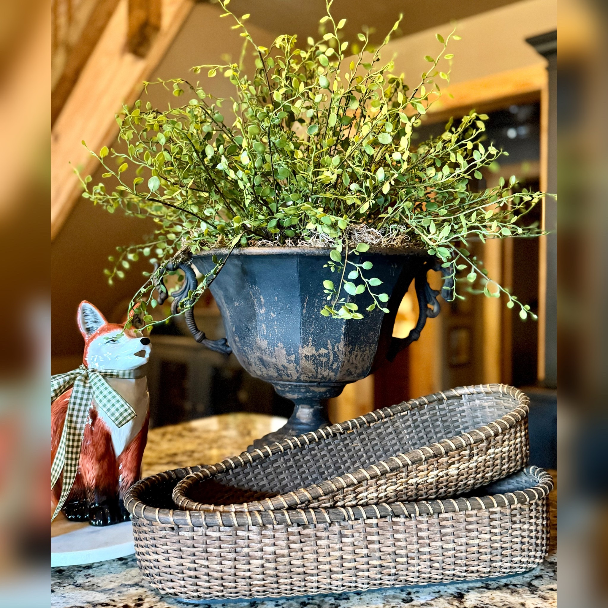 Love these set of two bread baskets and this planter and Faux Maidenhair greenery are my favs all paired together. 

Sorry the fox pitcher is sold out 

#LTKU #LTKSaleAlert #LTKHome