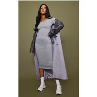 Tall Grey Marl Long Sleeve Maxi Dress | PrettyLittleThing CAN