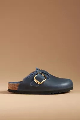 Birkenstock Boston Big Buckle Shearling Clogs | Anthropologie (US)