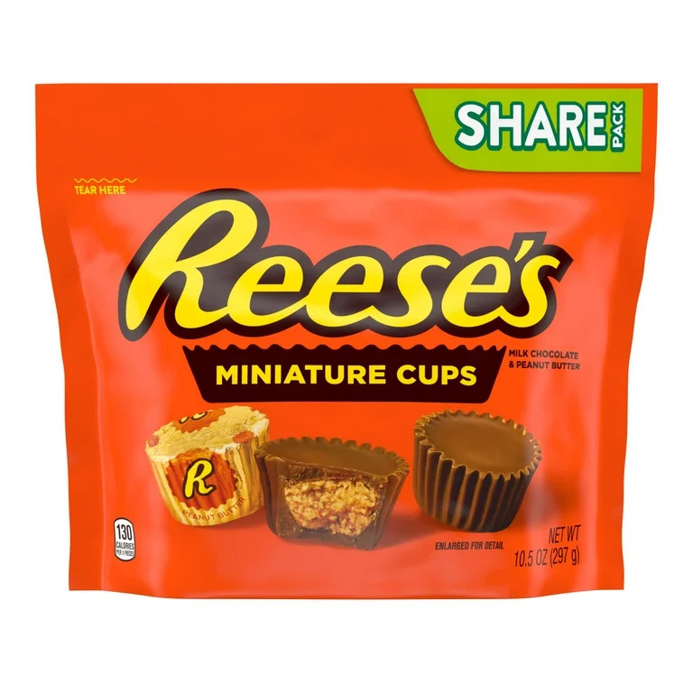 Reese's Miniatures Milk Chocolate Peanut Butter Cups Candy, Share Pack 10.5 oz | Walmart (US)