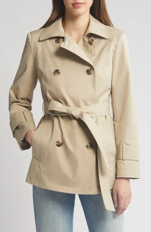 Sam Edelman Belted Trench Coat in Birch at Nordstrom, Size X-Large | Nordstrom