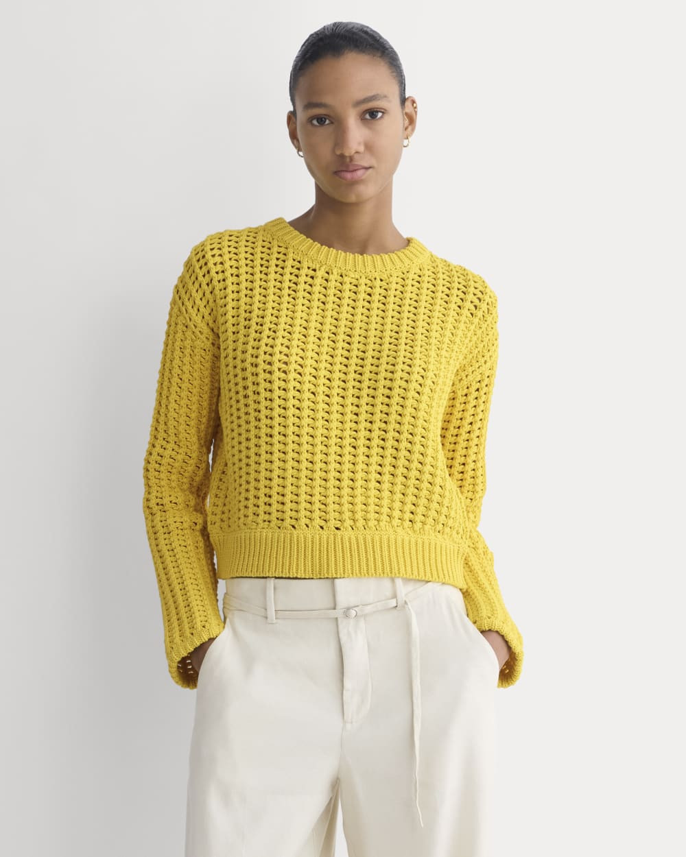 Open-Knit Crew in Elevated Cotton | Passion Fruit | Everlane