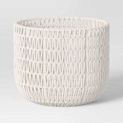 Rope Basket Cream - Threshold™: Handcrafted Polyester & Cotton, Storage for Blankets, Spot Clean, 12"x16" | Target