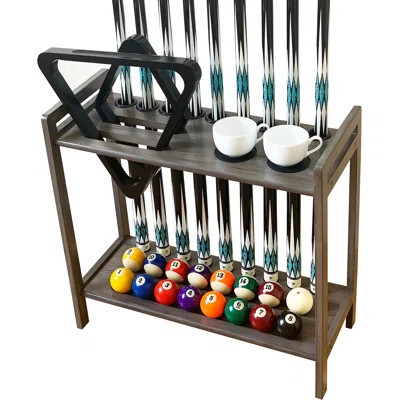 Pool Stick Holder Floor Stand Holds 9 Cues & Pool Table Accessories,Grey | Wayfair North America