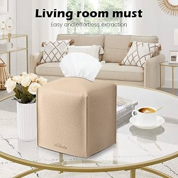 Tissue Box Cover, Tclouda, Modern PU Leather Square Tissue Box Holder for Creative Decorative, Id... | Amazon (US)