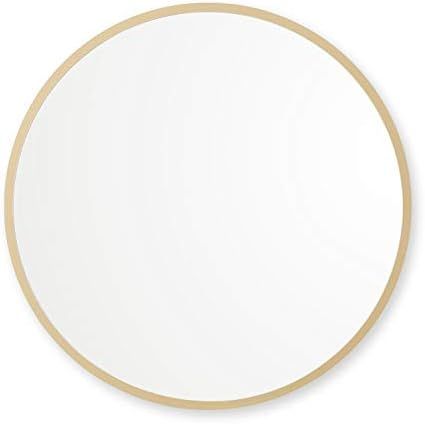 Better Bevel 24” x 24” Matte Gold Rubber Framed Mirror | Round Bathroom Wall Mirror | Amazon (US)