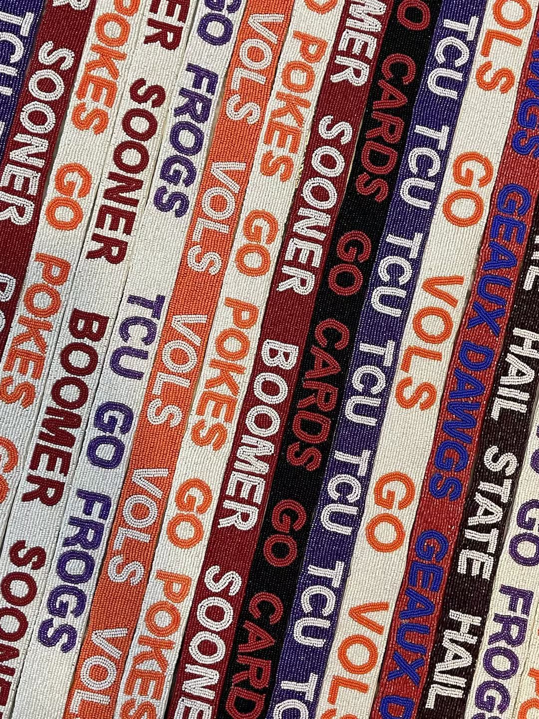 gameday purse straps, go pokes, go vols, tcu go frogs, boomer sooner, geaux dawgs, hail state, tc... | Etsy (US)