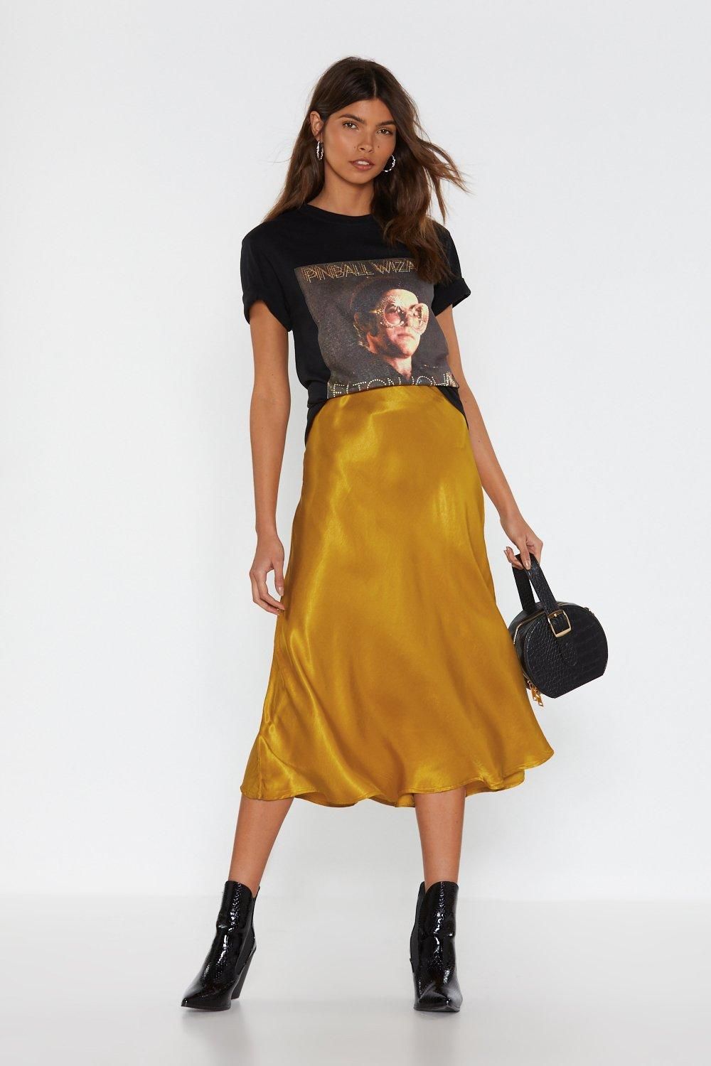 Sleek Havoc Bias Cut Satin Skirt | NastyGal (US & CA)