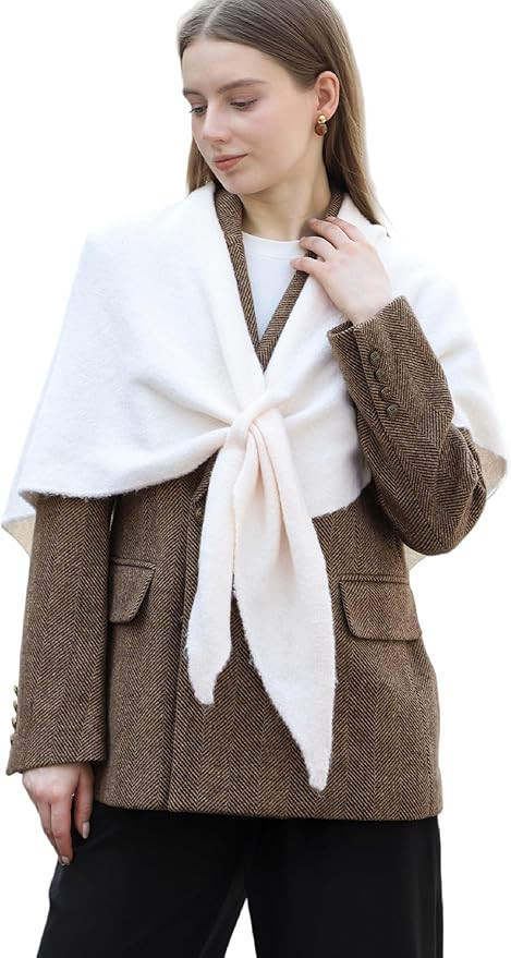 Wander Agio Womens Wool Blend Shawl Soft Warm Wrap Elegant Pure Color Scarf Cozy Neck Scarves Sha... | Amazon (US)