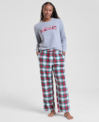 Women's Merry Plaid Fleece Pajama Pants, Macy's Exclusive | Macy's