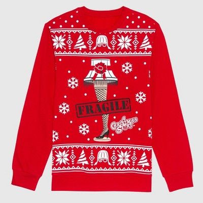 Men's Ugly Christmas Crew Neck Sweatshirt - Red | Target