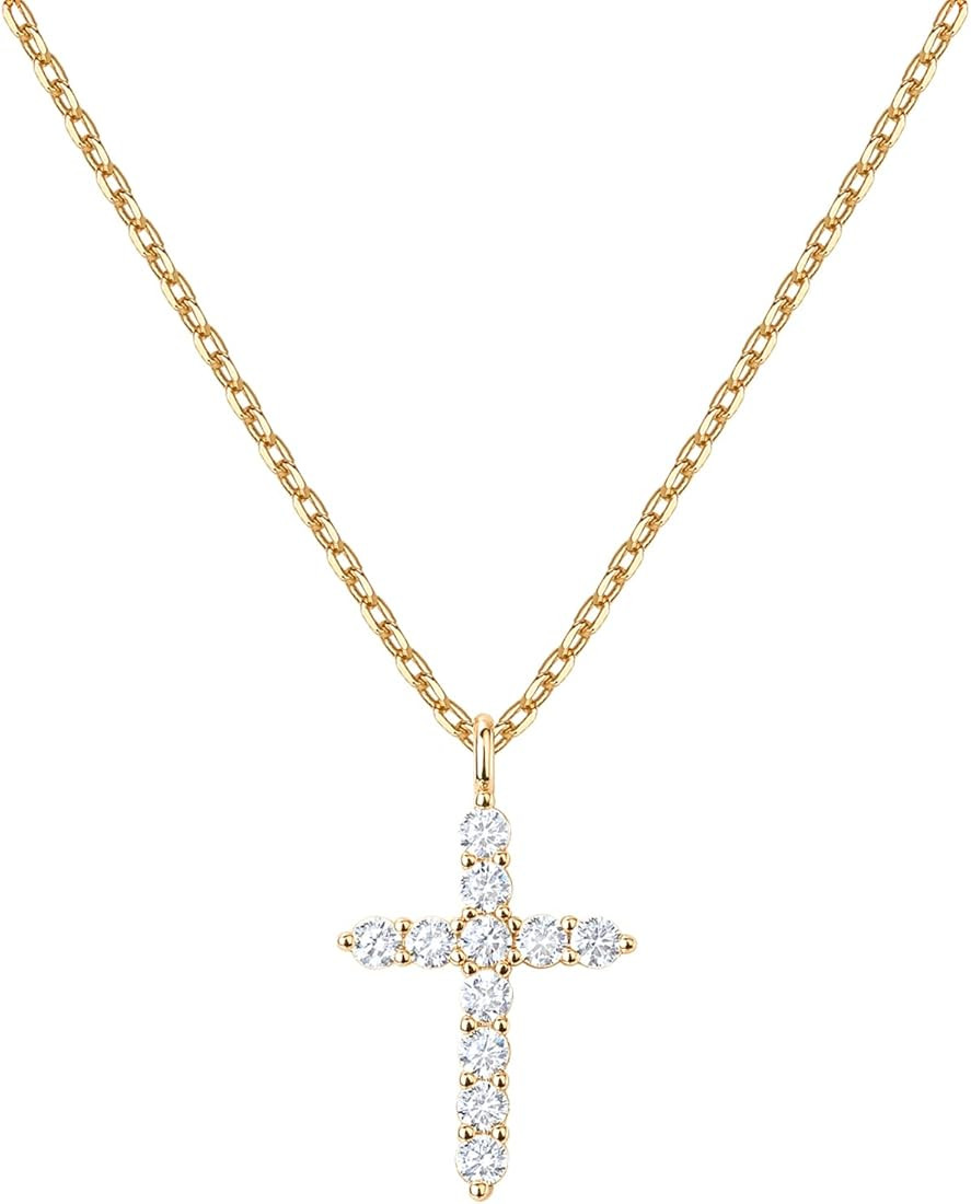 PAVOI 14K Gold Plated Cross Necklace for Women | Cross Pendant | Gold Necklaces for Women | Amazon (US)