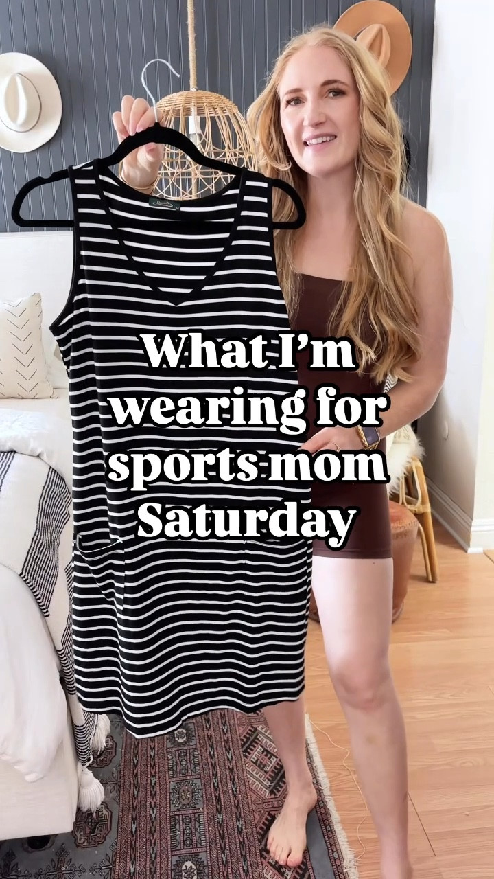 Easy and cute sports mom look in this comfy striped dress with pockets. Added sneakers and a baseball cap and go to go!

Wearing M in dress and sweater at 150 lbs and 5’7” for reference. Shoes fit TTS! 

easy mom outfit, mom ootd, sporty look, weekend outfit, weekend ootd, sports mom outfit, Amazon outfit, Amazon dress, affordable style, elevated casual, spring ootd, spring dress

#LTKFindsUnder100 #LTKFindsUnder50 #LTKStyleTip
