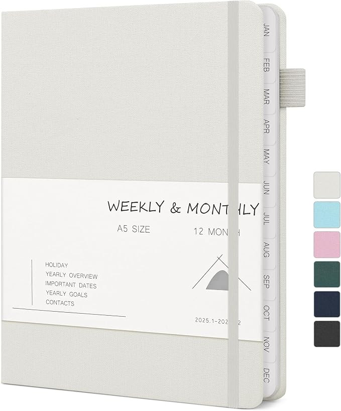 2025 Planner, Weekly & Monthly Planner, Linen Hardcover 12-Month Planner (Jan 2025 - Dec 2025), 5... | Amazon (US)