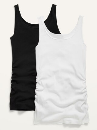 Maternity First Layer Rib-Knit Side-Shirred Tank Top 2-Pack | Old Navy (US)