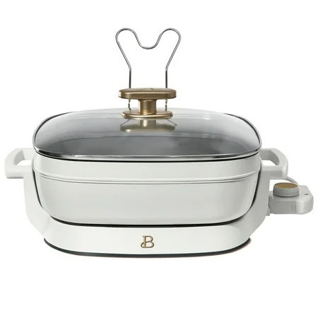 Beautiful 5 in 1 Electric Skillet - Expandable up to 7 Qt with Glass Lid, White Icing by Drew Barrymore | Walmart (US)
