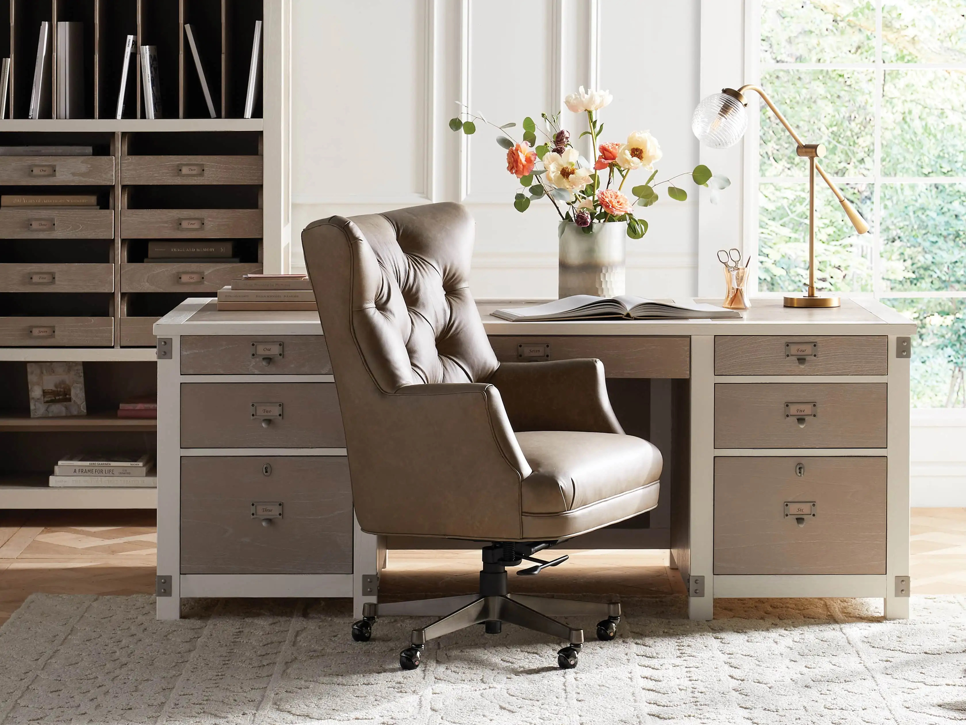 Addy Leather Desk Chair | Arhaus