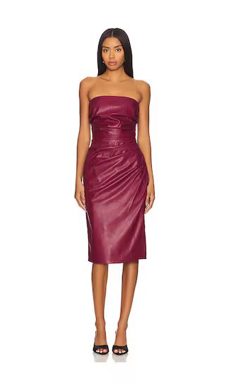 Mendez Dress in Oxblood | Faux Leather Dress | Fall Trends 2024 | Revolve Clothing (Global)