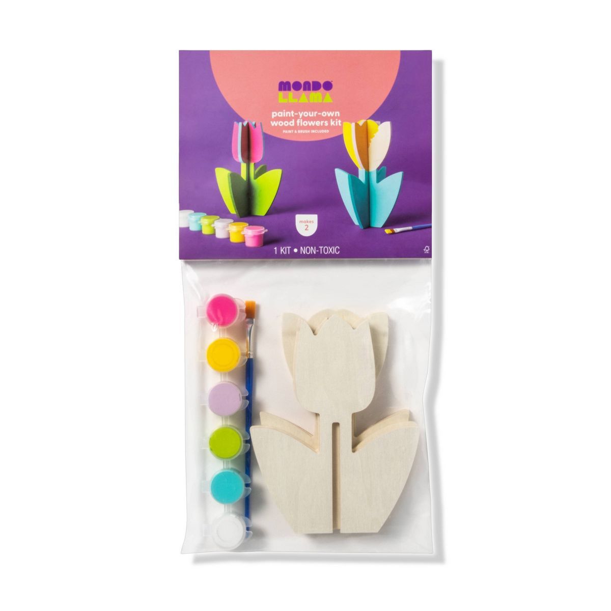 Paint-Your-Own 3-D Wood Flowers Kit  - Mondo Llama™ | Target