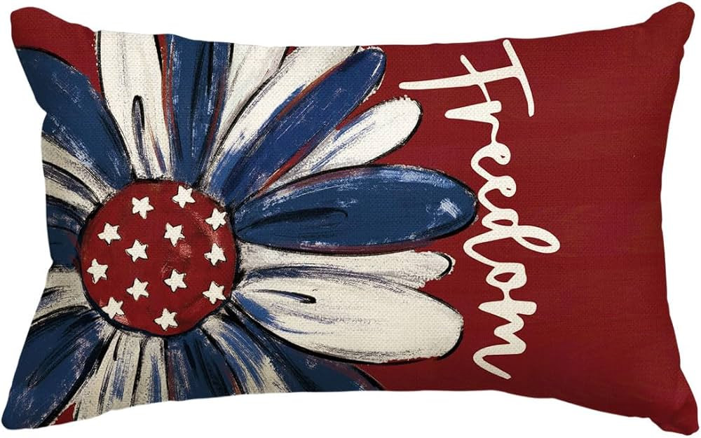 AVOIN colorlife 4th of July Freedom Throw Pillow Cover, 12 x 20 Inch Patriotic Memorial Day Ameri... | Amazon (US)