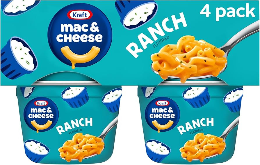 Kraft Ranch Flavored Mac & Cheese Macaroni and Cheese Dinner, 4 ct Pack, 2.05 oz Cups | Amazon (US)